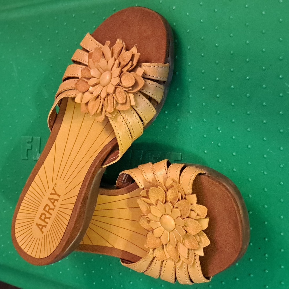 Array leather upper sandals